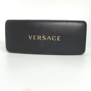 Versace Black Hard‎ Shell Sunglasses Eyeglasses Case Gold Logo Clamshell Case 2